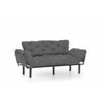 Casa si Gradina - Mobilier - Canapele si coltare - Canapele - Canapea extensibila, Hanah Home, metal si poliester, gri, 185x85x70 cm - Infinity.ro