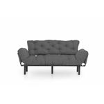 Casa si Gradina - Mobilier - Canapele si coltare - Canapele - Canapea extensibila, Hanah Home, metal si poliester, gri, 185x85x70 cm - Infinity.ro