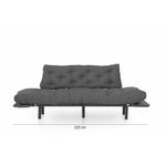 Casa si Gradina - Mobilier - Canapele si coltare - Canapele - Canapea extensibila, Hanah Home, metal si poliester, gri, 185x85x70 cm - Infinity.ro