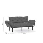 Casa si Gradina - Mobilier - Canapele si coltare - Canapele - Canapea extensibila, Hanah Home, metal si poliester, gri, 185x85x70 cm - Infinity.ro