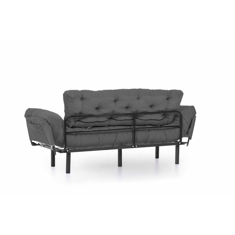 Casa si Gradina - Mobilier - Canapele si coltare - Canapele - Canapea extensibila, Hanah Home, metal si poliester, gri, 185x85x70 cm - Infinity.ro