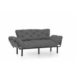 Casa si Gradina - Mobilier - Canapele si coltare - Canapele - Canapea extensibila, Hanah Home, metal si poliester, gri, 185x85x70 cm - Infinity.ro