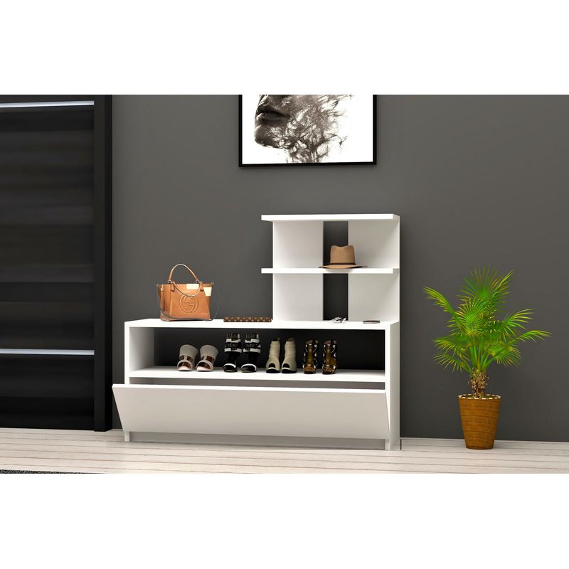 Casa si Gradina - Mobilier - Organizare si depozitare - Organizator incaltaminte - Organizator incaltaminte, Hanah Home, pal melaminat, alb, 100x85x29.6 cm - Infinity.ro