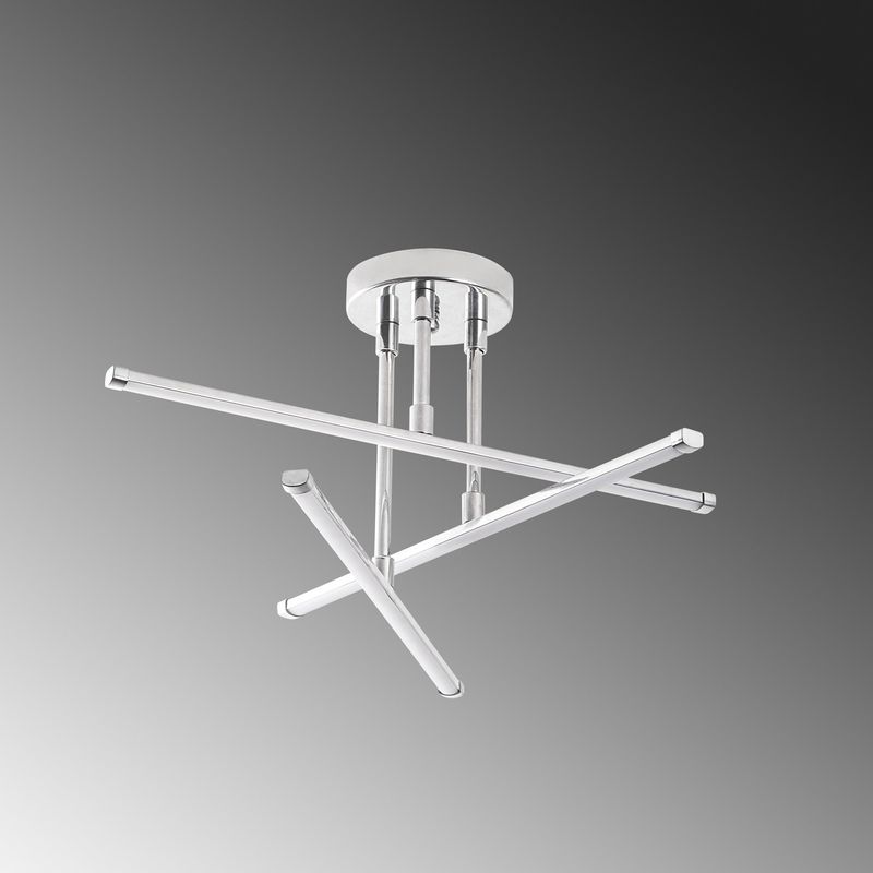 Casa si Gradina - Corpuri si surse de iluminat - Plafoniere, aplice si spoturi - Plafoniera led, Opviq, metal, crom, 51x51x26 cm - Infinity.ro