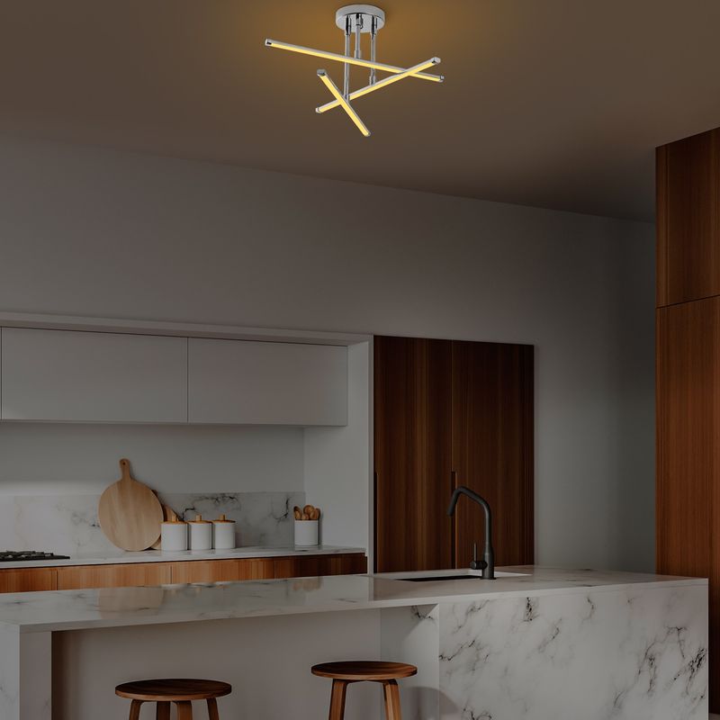 Casa si Gradina - Corpuri si surse de iluminat - Plafoniere, aplice si spoturi - Plafoniera led, Opviq, metal, crom, 51x51x26 cm - Infinity.ro