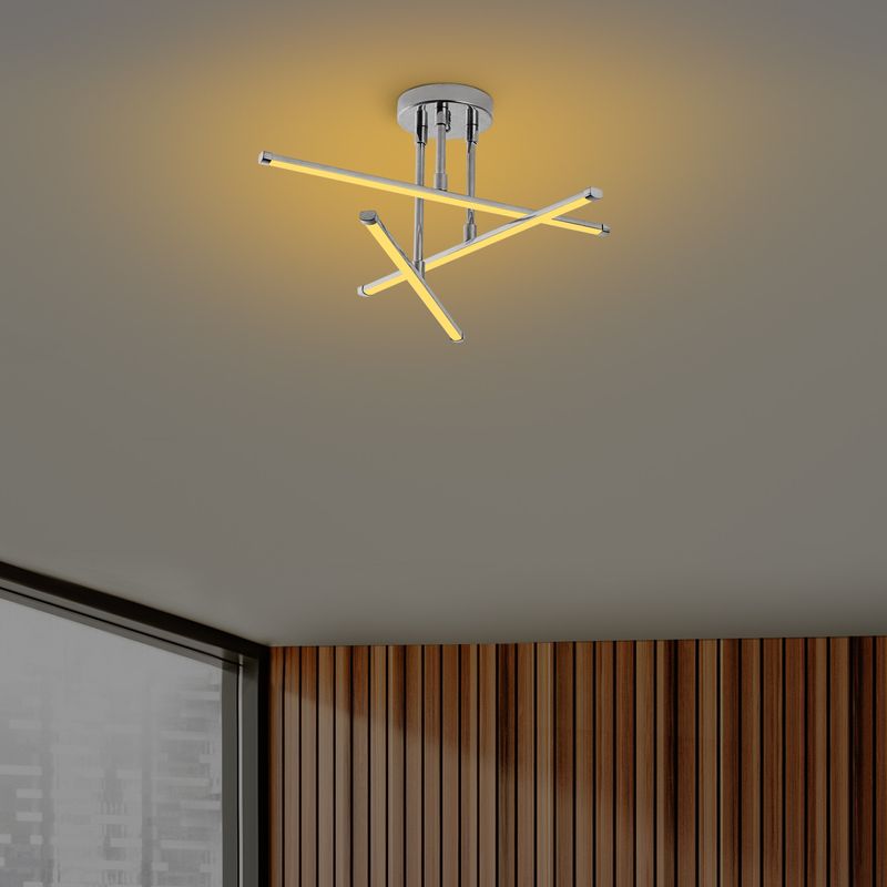 Casa si Gradina - Corpuri si surse de iluminat - Plafoniere, aplice si spoturi - Plafoniera led, Opviq, metal, crom, 51x51x26 cm - Infinity.ro