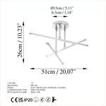 Casa si Gradina - Corpuri si surse de iluminat - Plafoniere, aplice si spoturi - Plafoniera led, Opviq, metal, crom, 51x51x26 cm - Infinity.ro