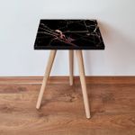 Casa si Gradina - Mobilier - Mese si birouri - Mese living - Masuta laterala, Hanah Home, mdf, negru si roz, 35x35x42 cm - Infinity.ro