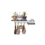 Casa si Gradina - Sanitare - Suporturi si accesorii baie - Suporturi baie - Organizator bucatarie, Hermia, metal, negru, 400x185x120 cm - Infinity.ro