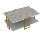 Casa si Gradina - Mobilier - Mese si birouri - Masute de cafea - Masuta de cafea, Hanah Home, pal melaminat, auriu si alb, 91.5x61.5x36.6 cm - Infinity.ro