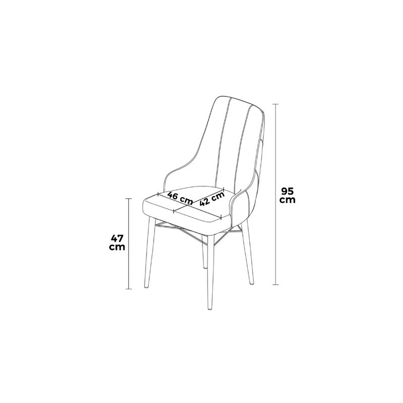 Casa si Gradina - Mobilier - Scaune si fotolii - Scaune - Set scaune, Hanah Home, metal, babyface, gri negru, 46x42x95 cm, 6 bucati - Infinity.ro