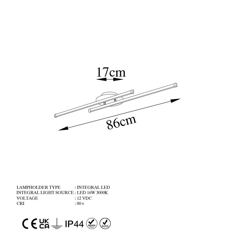 Casa si Gradina - Corpuri si surse de iluminat - Plafoniere, aplice si spoturi - Plafoniera led, Opviq, metal, auriu, 86x5x17 cm, 16w 3000k - Infinity.ro