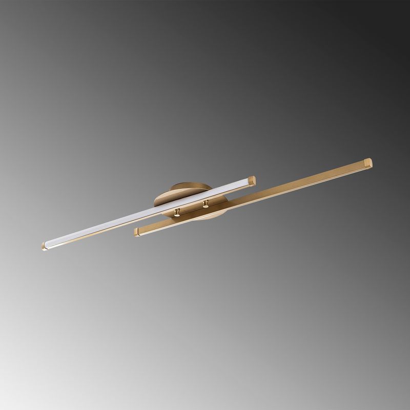 Casa si Gradina - Corpuri si surse de iluminat - Plafoniere, aplice si spoturi - Plafoniera led, Opviq, metal, auriu, 86x5x17 cm, 16w 3000k - Infinity.ro