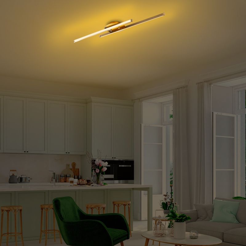 Casa si Gradina - Corpuri si surse de iluminat - Plafoniere, aplice si spoturi - Plafoniera led, Opviq, metal, auriu, 86x5x17 cm, 16w 3000k - Infinity.ro