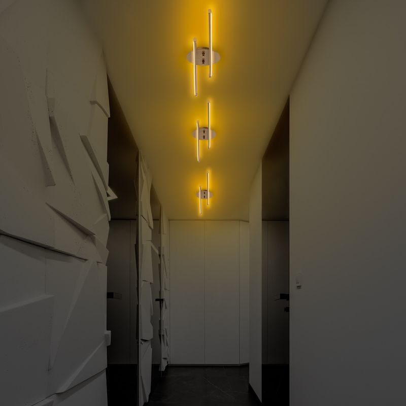 Casa si Gradina - Corpuri si surse de iluminat - Plafoniere, aplice si spoturi - Plafoniera led, Opviq, metal, auriu, 86x5x17 cm, 16w 3000k - Infinity.ro