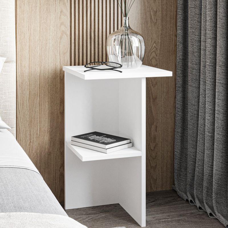 Casa si Gradina - Mobilier - Comode si corpuri - Noptiere - Noptiera, Hanah Home, pal melaminat, alb, 36x36x60 cm - Infinity.ro