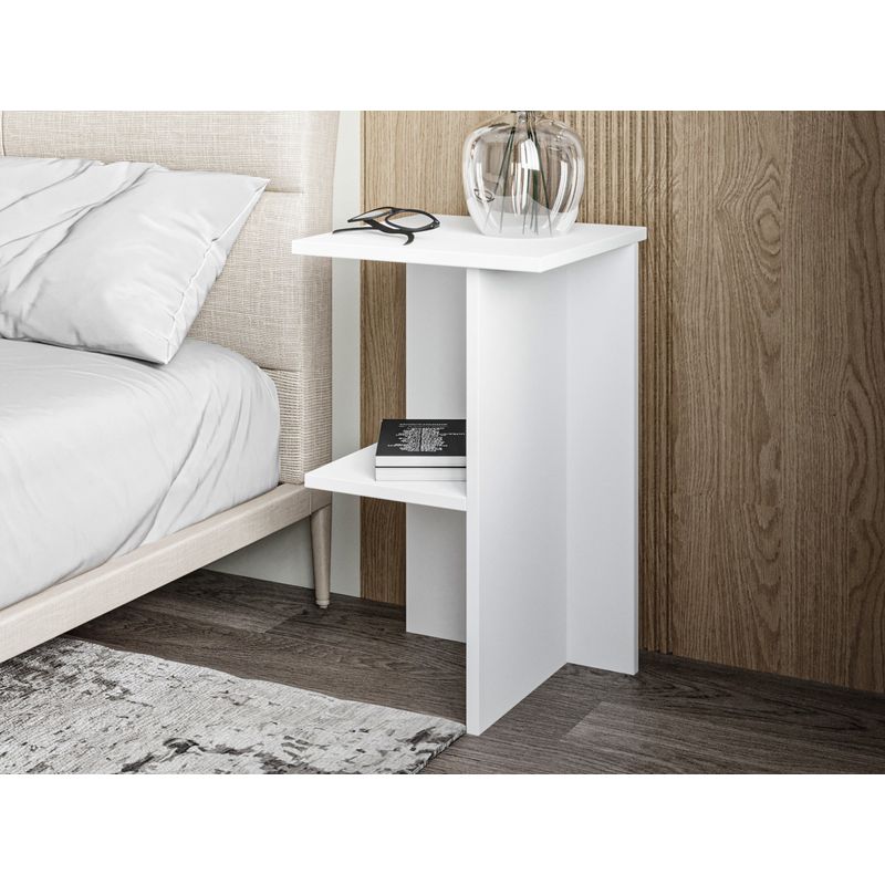 Casa si Gradina - Mobilier - Comode si corpuri - Noptiere - Noptiera, Hanah Home, pal melaminat, alb, 36x36x60 cm - Infinity.ro