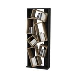 Casa si Gradina - Mobilier - Biblioteci si rafturi - Biblioteci - Biblioteca, Hanah Home, pal melaminat, negru si stejar, 63x24x153.6 cm - Infinity.ro