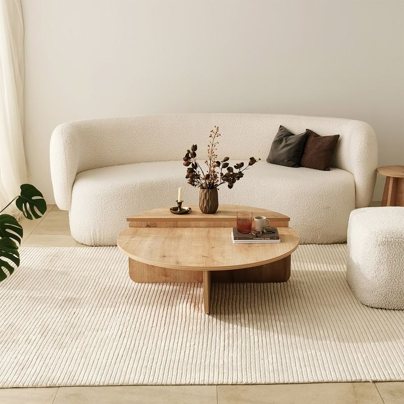 Casa si Gradina - Mobilier - Mese si birouri - Masute de cafea - Masuta de cafea, Hanah Home, pal melaminat, stejar safir, 90x60x30 cm - Infinity.ro