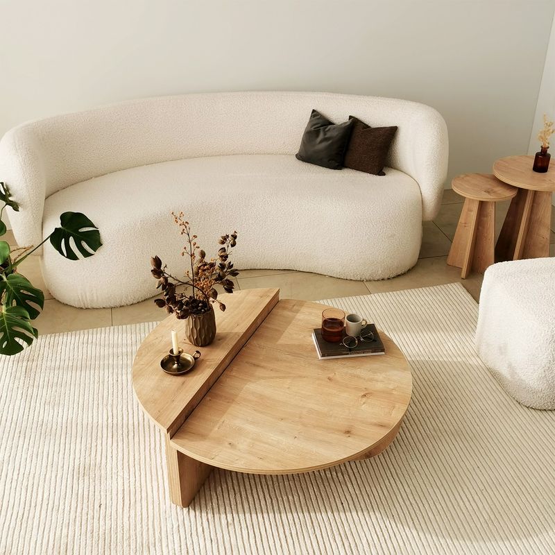 Casa si Gradina - Mobilier - Mese si birouri - Masute de cafea - Masuta de cafea, Hanah Home, pal melaminat, stejar safir, 90x60x30 cm - Infinity.ro