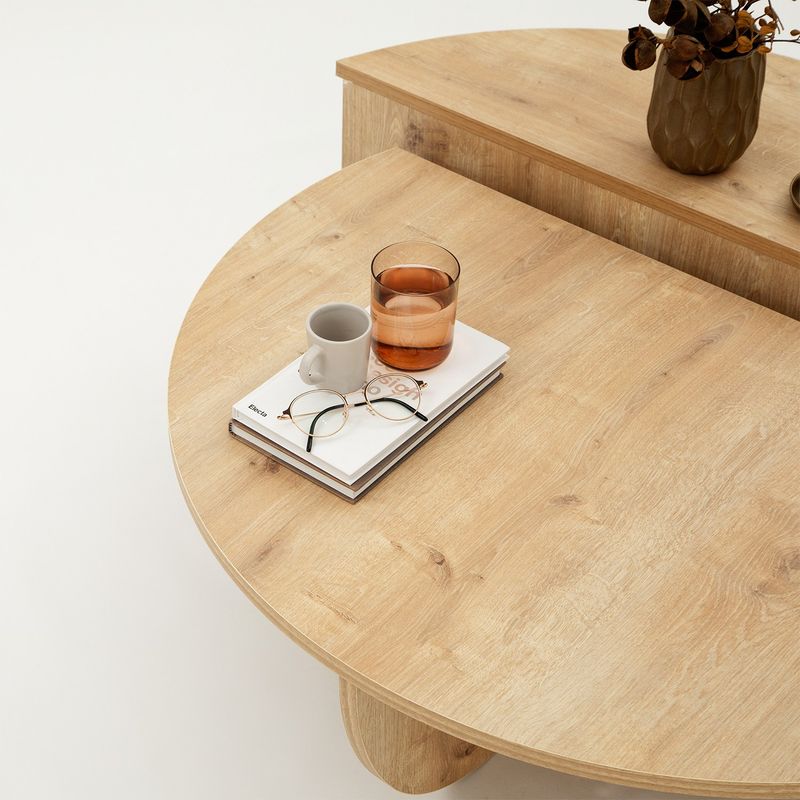Casa si Gradina - Mobilier - Mese si birouri - Masute de cafea - Masuta de cafea, Hanah Home, pal melaminat, stejar safir, 90x60x30 cm - Infinity.ro