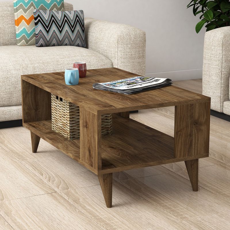 Casa si Gradina - Mobilier - Mese si birouri - Masute de cafea - Masuta de cafea, Hanah Home, pal melaminat, nuc, 90x54x41.6 cm - Infinity.ro