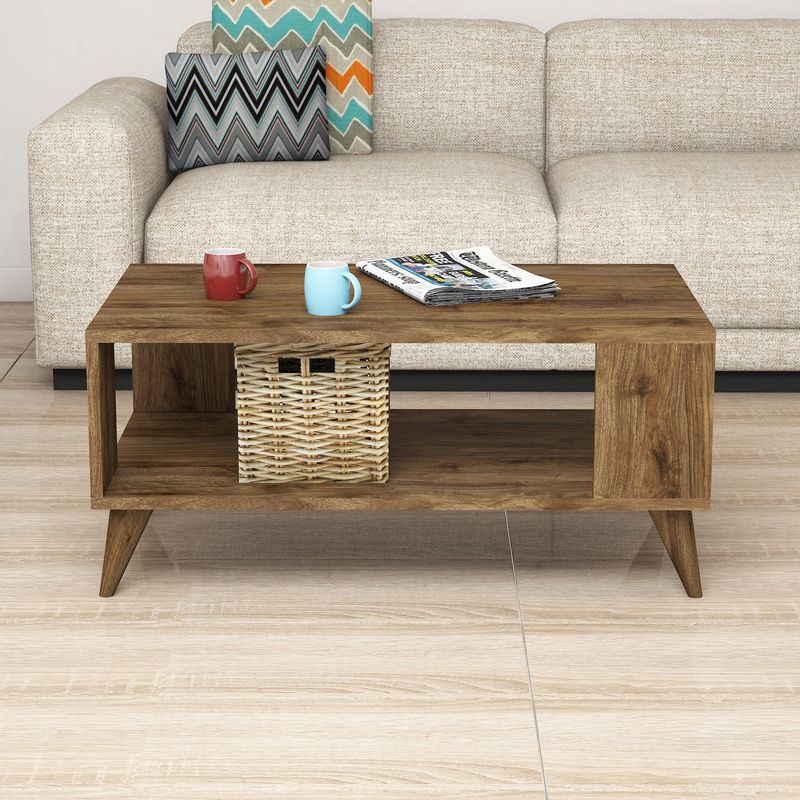 Casa si Gradina - Mobilier - Mese si birouri - Masute de cafea - Masuta de cafea, Hanah Home, pal melaminat, nuc, 90x54x41.6 cm - Infinity.ro