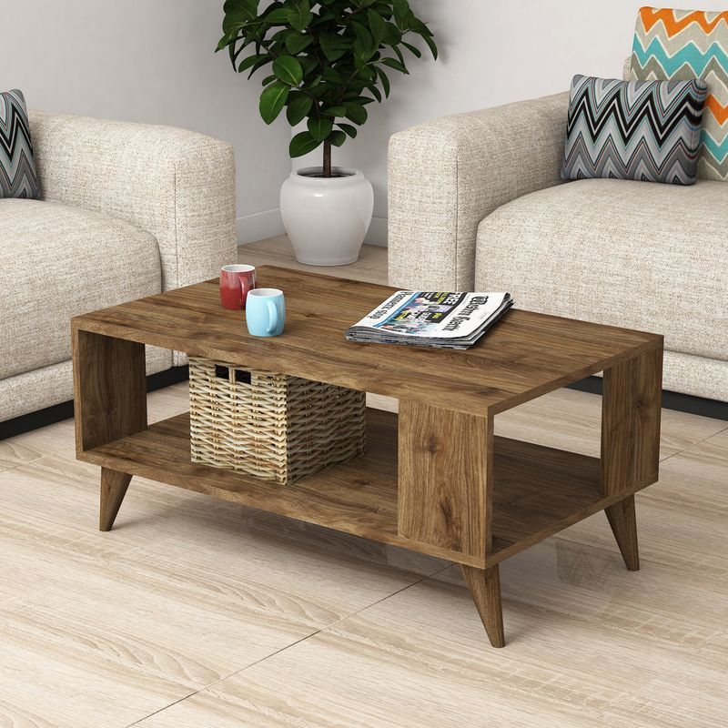 Casa si Gradina - Mobilier - Mese si birouri - Masute de cafea - Masuta de cafea, Hanah Home, pal melaminat, nuc, 90x54x41.6 cm - Infinity.ro