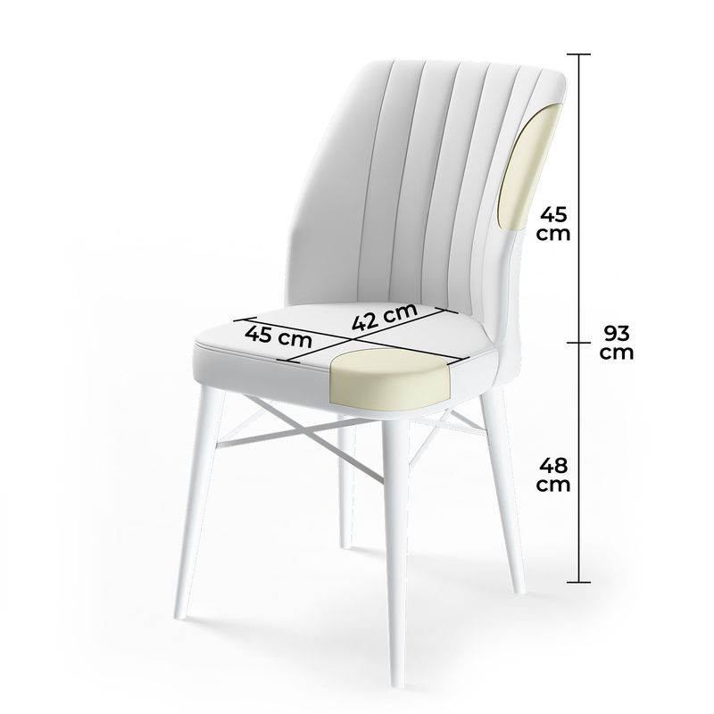 Casa si Gradina - Mobilier - Scaune si fotolii - Scaune - Set scaune, Hanah Home, metal, crem alb, 45x42x93 cm, 4 bucati - Infinity.ro