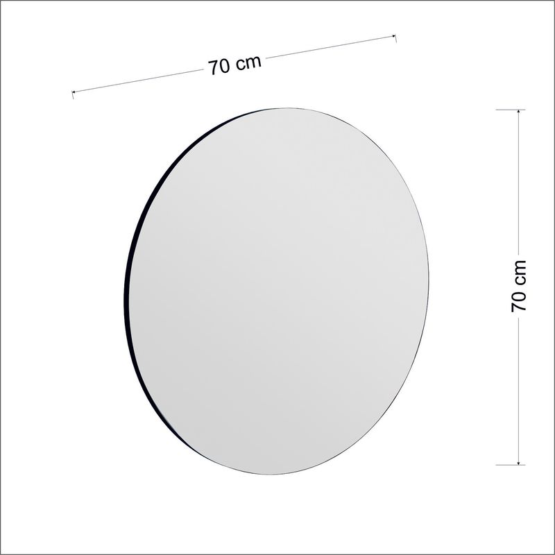 Casa si Gradina - Decoratiuni - Oglinzi - Oglinda rotunda, Hanah Home, mdf, negru, 70x70x2.2 cm - Infinity.ro