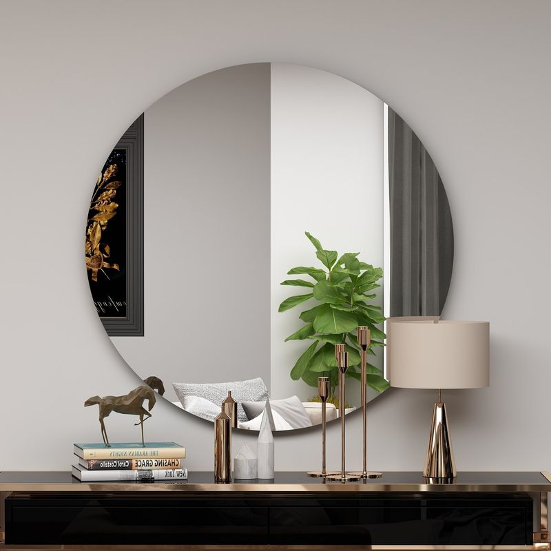 Casa si Gradina - Decoratiuni - Oglinzi - Oglinda rotunda, Hanah Home, mdf, negru, 70x70x2.2 cm - Infinity.ro