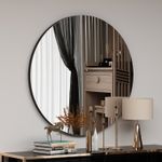 Casa si Gradina - Decoratiuni - Oglinzi - Oglinda rotunda, Hanah Home, mdf, negru, 70x70x2.2 cm - Infinity.ro