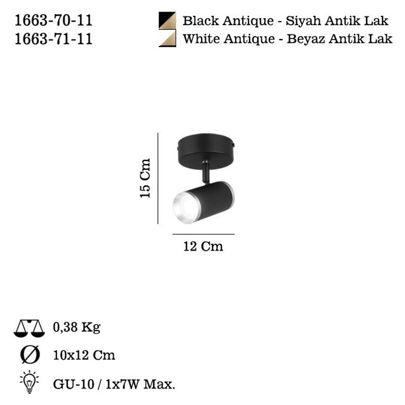 Casa si Gradina - Corpuri si surse de iluminat - Plafoniere, aplice si spoturi - Plafoniera, Opviq, metal, negru, lac antic, 15,7 cm - Infinity.ro