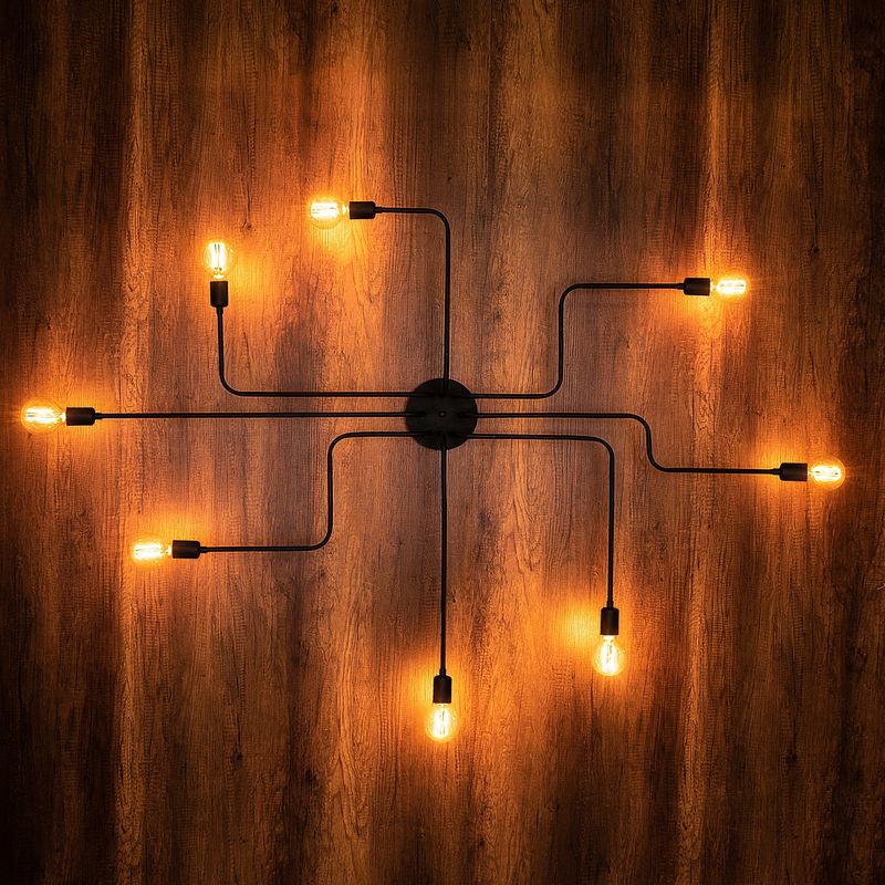 Casa si Gradina - Corpuri si surse de iluminat - Lustre si pendule - Candelabru, Opviq, fier, negru, diametru 190 cm, inaltime 15 cm - Infinity.ro
