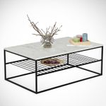 Casa si Gradina - Mobilier - Mese si birouri - Masute de cafea - Masuta de cafea, Hanah Home, pal melaminat, alb negru, 95x55x43 cm, 801CMY2839 - Infinity.ro