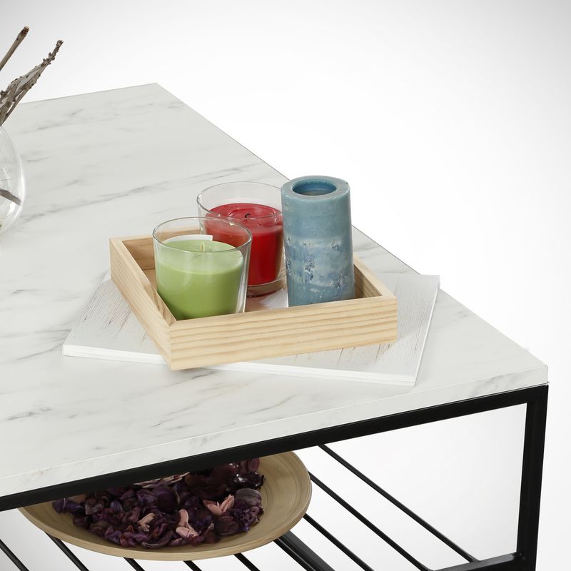 Casa si Gradina - Mobilier - Mese si birouri - Masute de cafea - Masuta de cafea, Hanah Home, pal melaminat, alb negru, 95x55x43 cm, 801CMY2839 - Infinity.ro