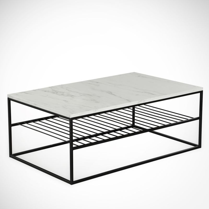 Casa si Gradina - Mobilier - Mese si birouri - Masute de cafea - Masuta de cafea, Hanah Home, pal melaminat, alb negru, 95x55x43 cm, 801CMY2839 - Infinity.ro