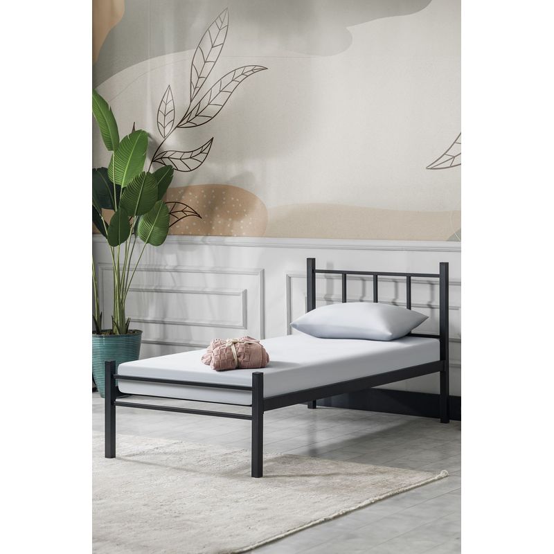 Casa si Gradina - Mobilier - Saltele si somiere - Somiere - Somiera single, Hanah Home, metal, negru, 90x190 cm, 319HBV1191 - Infinity.ro
