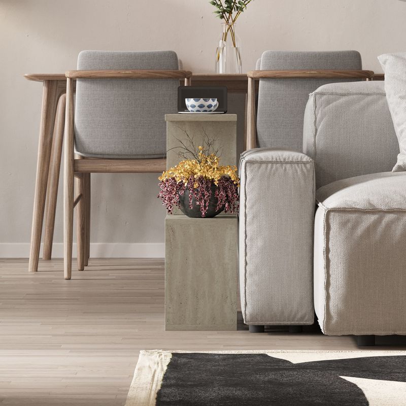 Casa si Gradina - Mobilier - Mese si birouri - Masute de cafea - Masuta de cafea, Hanah Home, pal melaminat, travertin, 60x60x20 cm - Infinity.ro