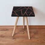 Casa si Gradina - Mobilier - Mese si birouri - Masute de cafea - Masa laterala, Hanah Home, mdf, negru roz, 35x35x42 cm - Infinity.ro