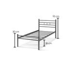 Casa si Gradina - Mobilier - Saltele si somiere - Somiere - Somiera, Hanah Home, metal, negru, 100x200 cm, 319HBV1107 - Infinity.ro