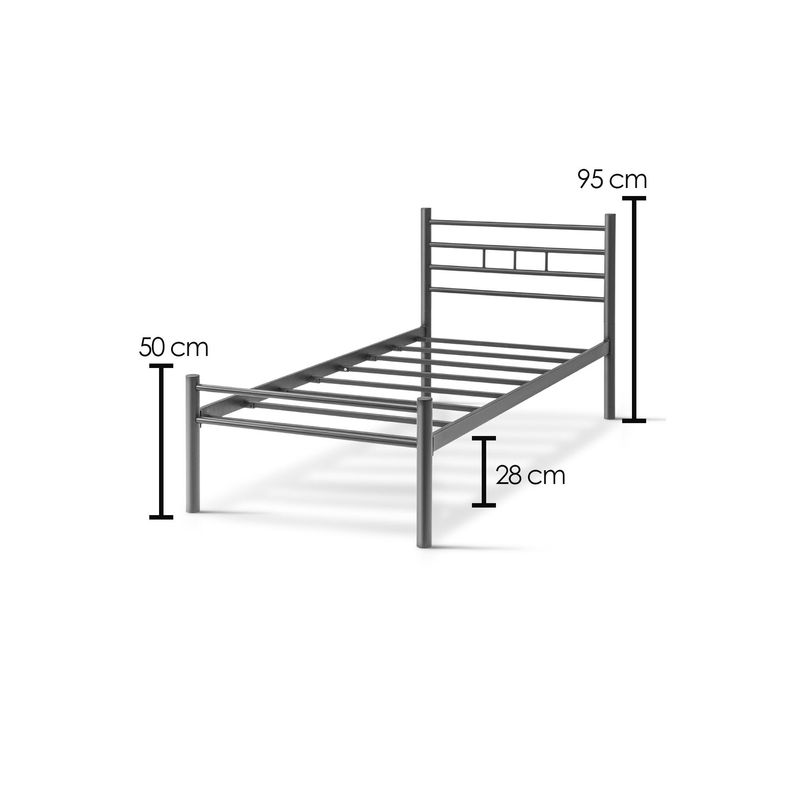 Casa si Gradina - Mobilier - Saltele si somiere - Somiere - Somiera, Hanah Home, metal, negru, 100x200 cm, 319HBV1107 - Infinity.ro