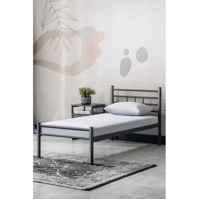 Casa si Gradina - Mobilier - Saltele si somiere - Somiere - Somiera, Hanah Home, metal, negru, 100x200 cm, 319HBV1107 - Infinity.ro