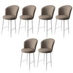 Casa si Gradina - Mobilier - Scaune si fotolii - Tabureti - Set taburete bar, Hanah Home, metal, cappuccino si alb, 46x40x107 cm, 6 piese - Infinity.ro