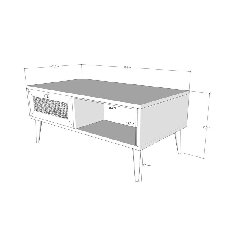 Casa si Gradina - Mobilier - Mese si birouri - Masute de cafea - Masuta de cafea, Hanah Home, pal melaminat, stejar, 97x55x45 cm - Infinity.ro