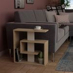 Casa si Gradina - Mobilier - Mese si birouri - Mese living - Masa laterala, Hanah Home, pal melaminat, stejar sonoma si alb, 55x20x57 cm - Infinity.ro