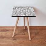 Casa si Gradina - Mobilier - Mese si birouri - Masute de cafea - Masuta de cafea, Hanah Home, mdf, negru alb, 35x35x42 cm - Infinity.ro