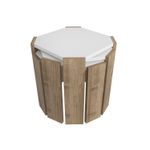 Casa si Gradina - Mobilier - Mese si birouri - Masute de cafea - Masuta de cafea, Hanah Home, pal melaminat, alb si nuc, 44.5x44.5x41 cm - Infinity.ro