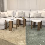 Casa si Gradina - Mobilier - Mese si birouri - Masute de cafea - Masuta de cafea, Hanah Home, pal melaminat, alb si nuc, 44.5x44.5x41 cm - Infinity.ro