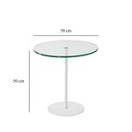 Casa si Gradina - Mobilier - Mese si birouri - Mese living - Masuta laterala, Hanah Home, sticla securizata si metal, alb, 50x50x50 cm - Infinity.ro